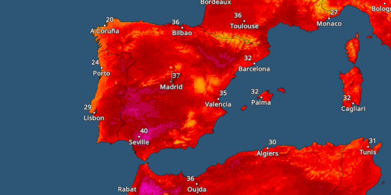 España atrapada por una intensa ola de calor con temperaturas que se acercan a los 43 °C